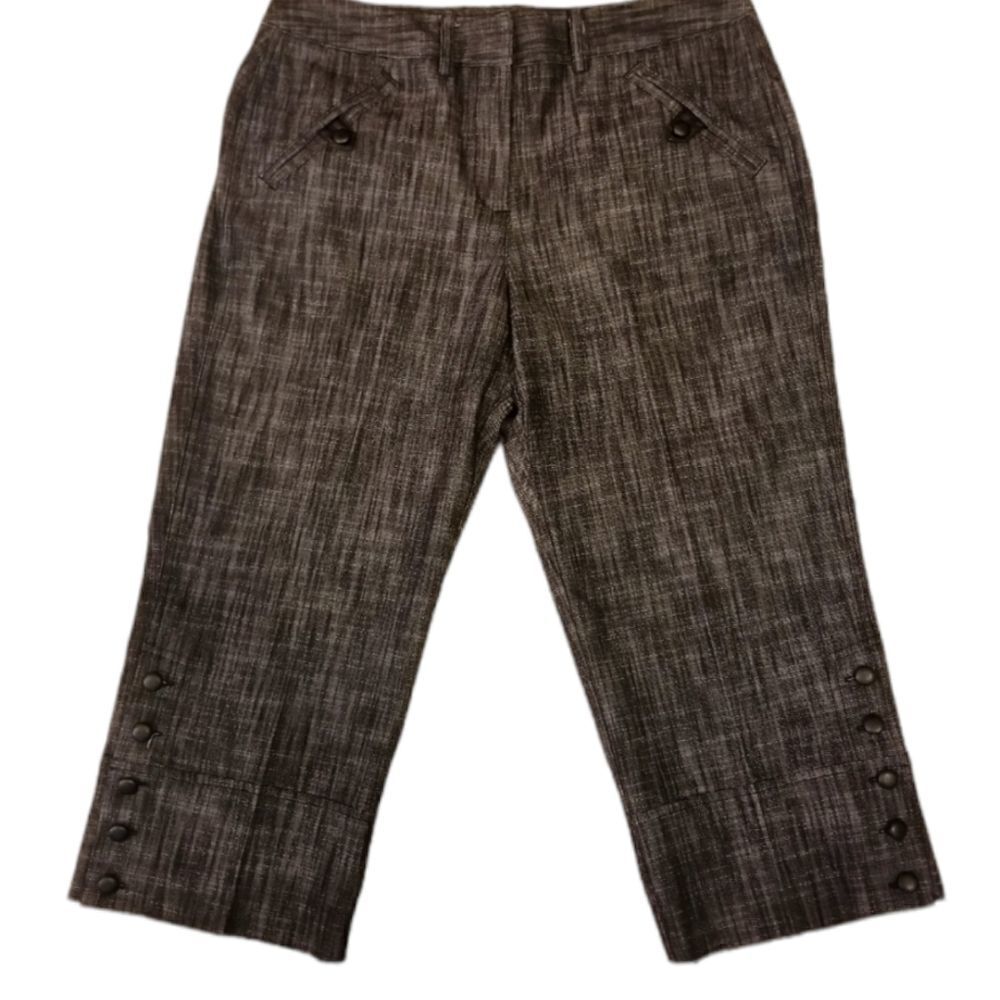 Larry‎ Levine Stretch Black Wash Crop Pants Sz 8